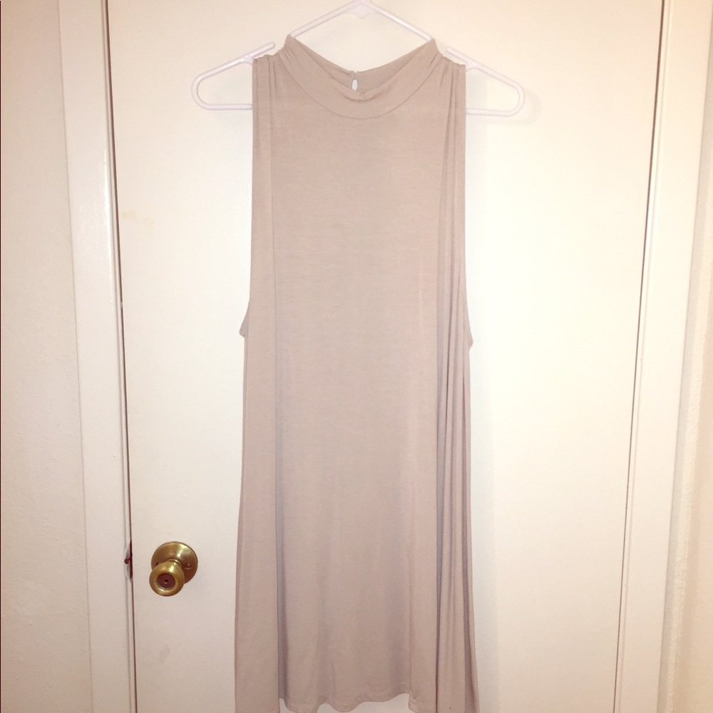 Tan sleeveless dress